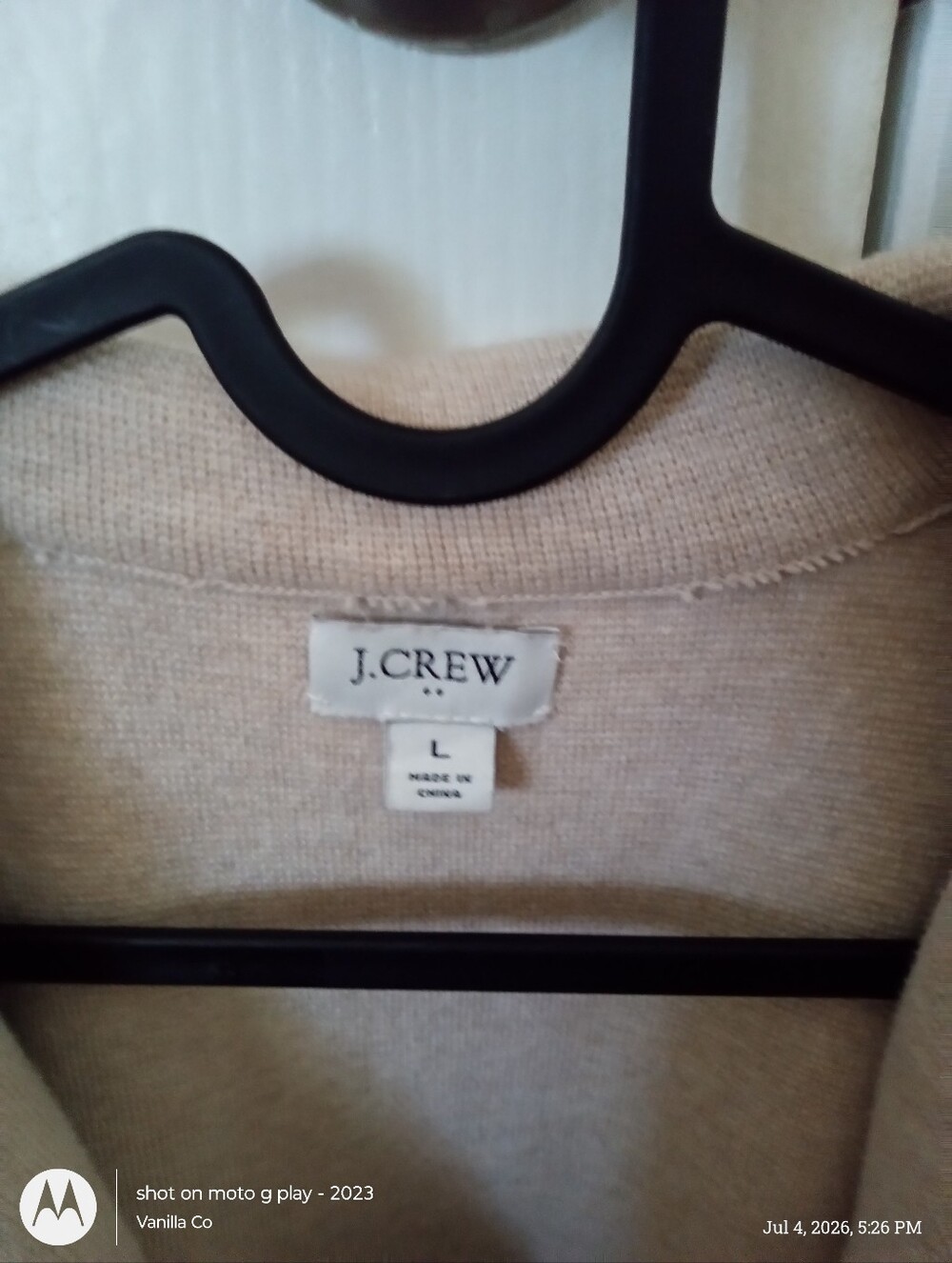 J.Crew Sweater Blazer Hthr Light Khaki Large - Picture 3 of 10